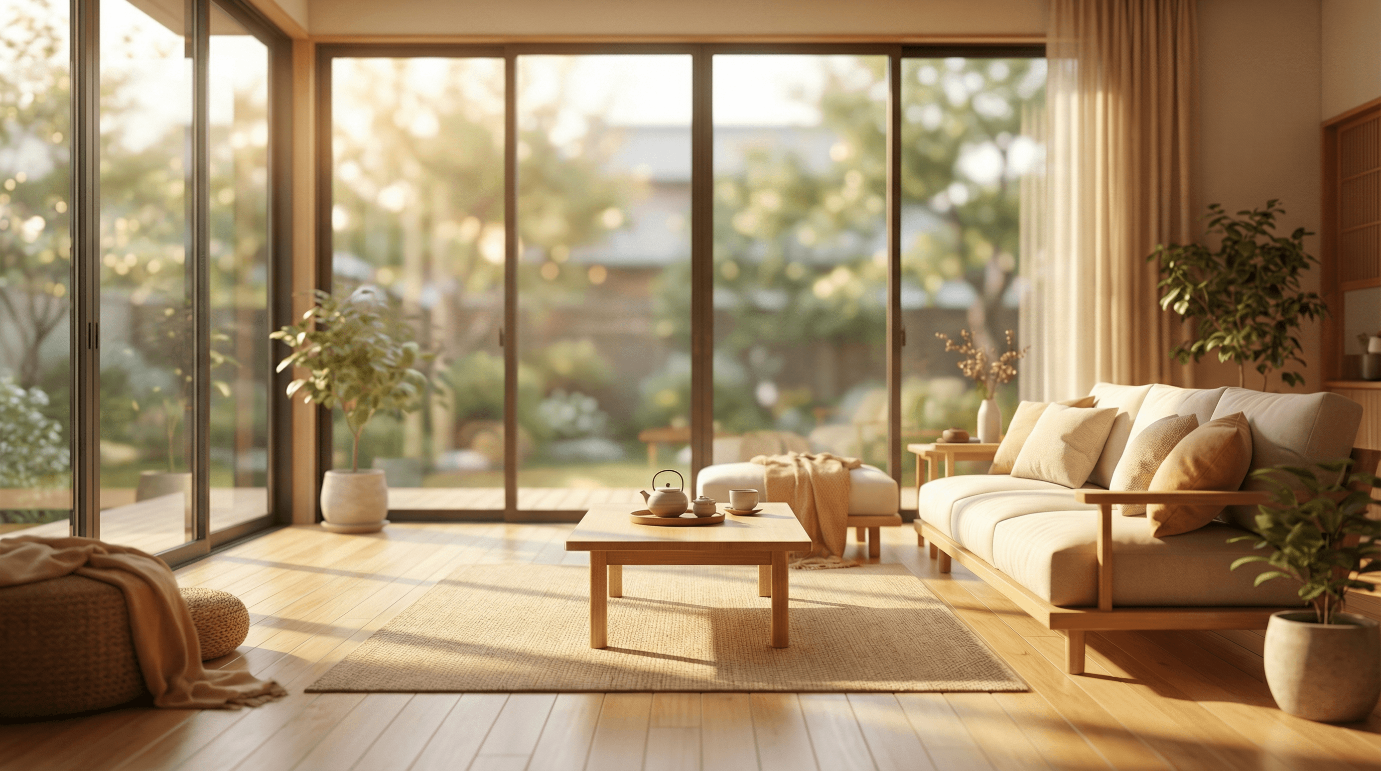 リフォーム後の明るく開放的なリビング
